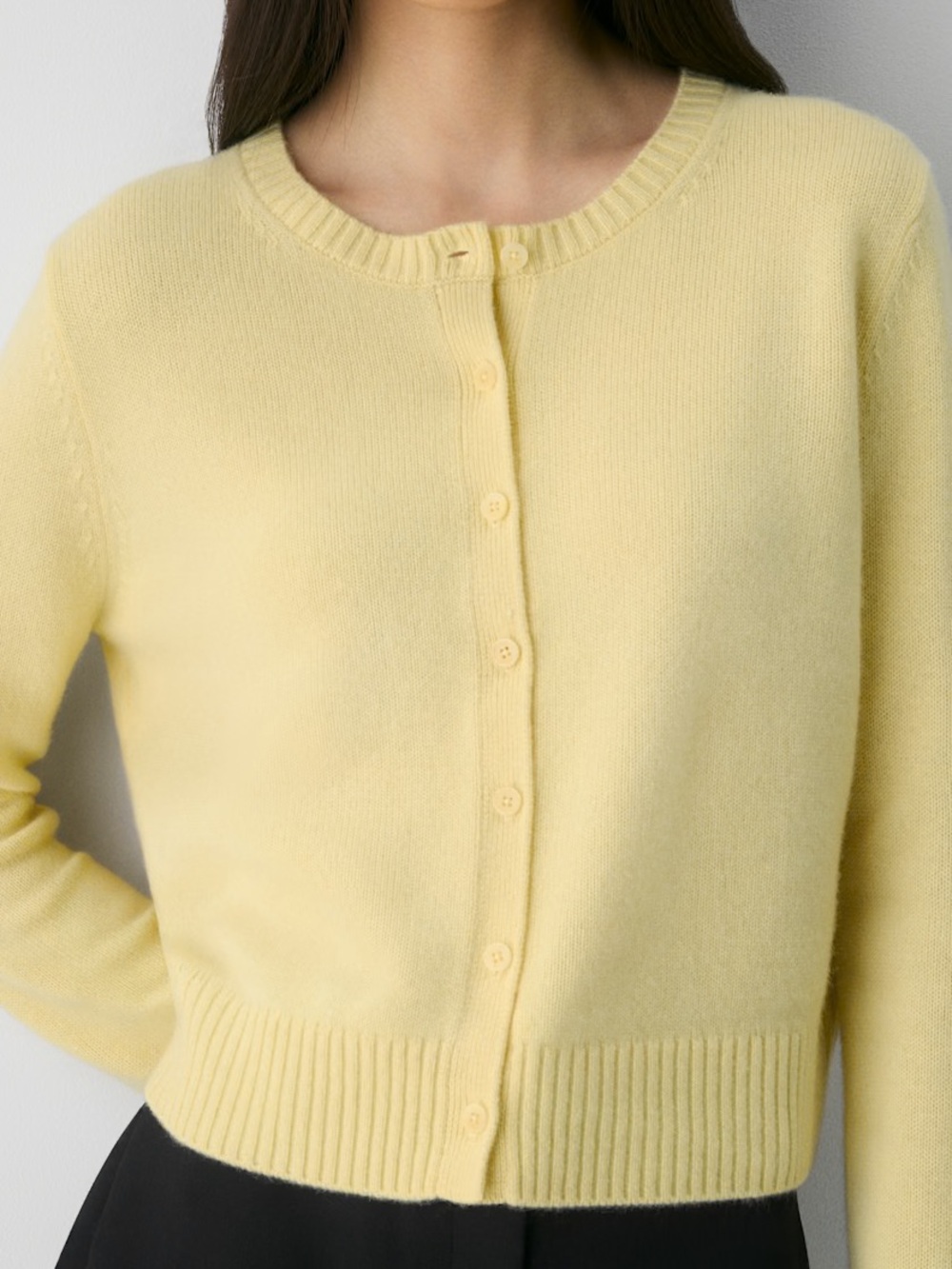 NWT - Aritzia Essential Cashmere Acme Cardigan - Size XS - Lemonade - Picture 4 of 8